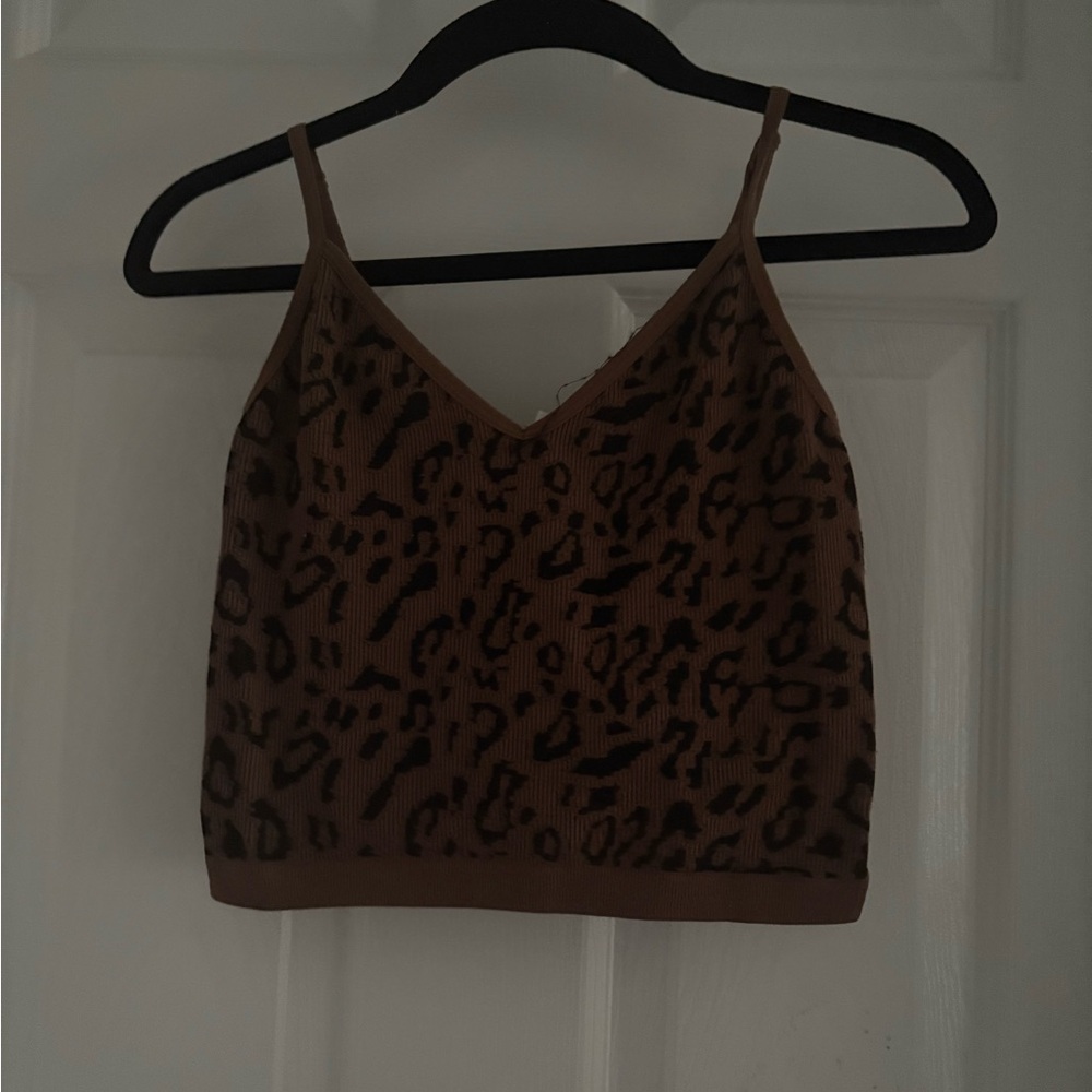 Leopard Print Brown Cami Top